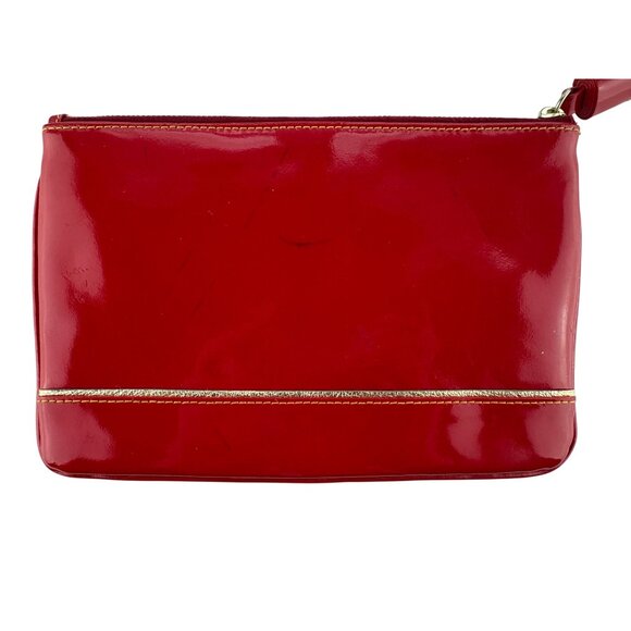 Dooney & Bourke Red Patent Leather Tassel Wristlet Clutch - Picture 7 of 14